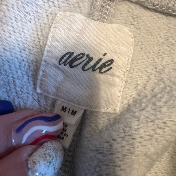 Aerie Fleece Corset Jogger Medium Heather Grey Zipper Size Medium - Picture 4 of 5